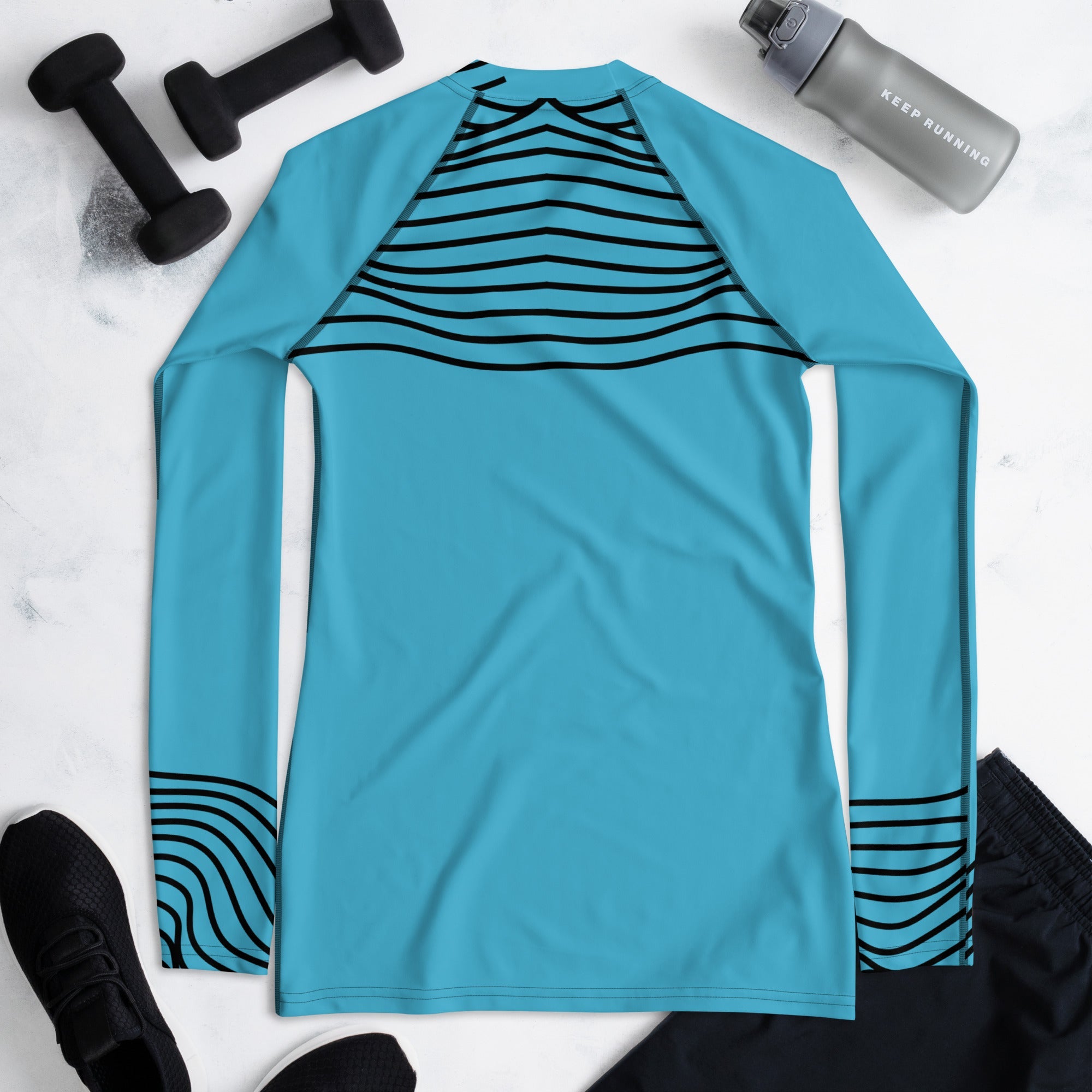 Long Sleeved Gym Top for Girls. Activewear or Workout Top. Streetwear. RippleFX by WickedYo.